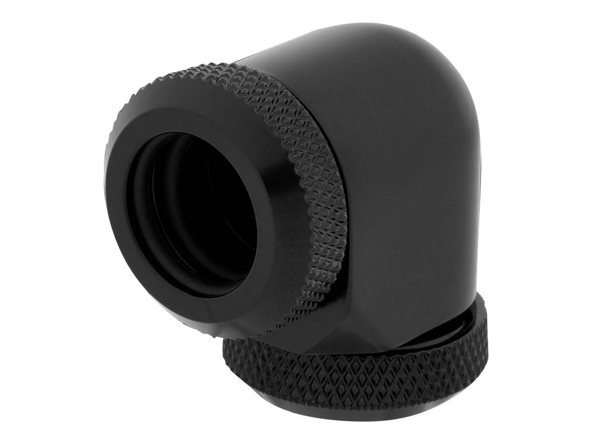 CORSAIR Hydro X Series XF Hardline 90° 12mm OD - Gewinkeltes Montageteil für Flüssigkeitskühlsystem - Schwarz (Packung m-0