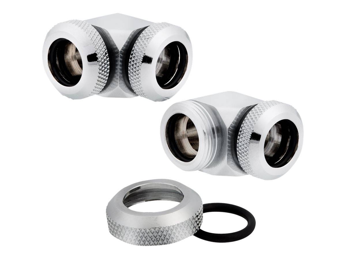 CORSAIR Hydro X Series XF Hardline 90° - Flüssigkühlsystemarmatur - Chrom (Packung mit 2)-0