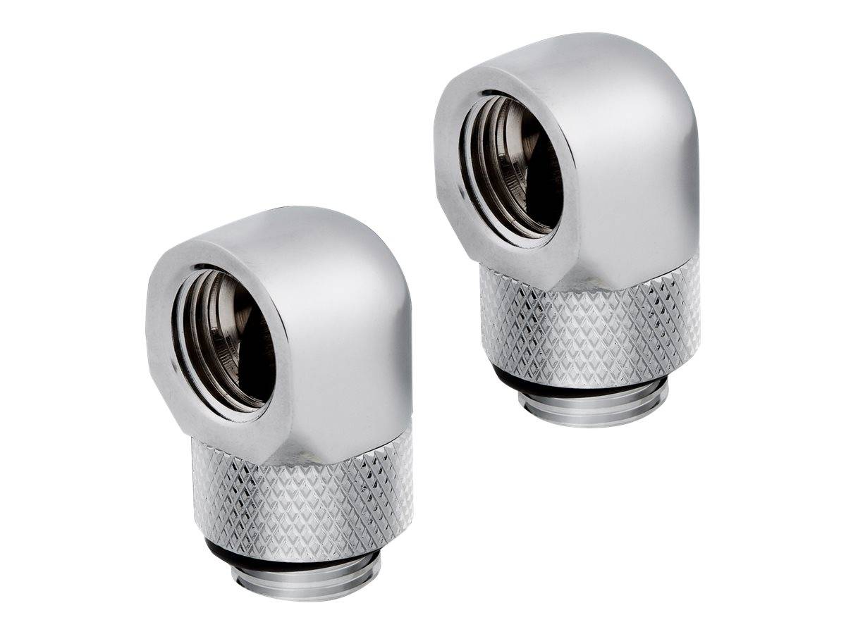 CORSAIR Hydro X Series 90° Rotary Adapter - Flüssigkühlsystemarmatur - Chrom (Packung mit 2)-0