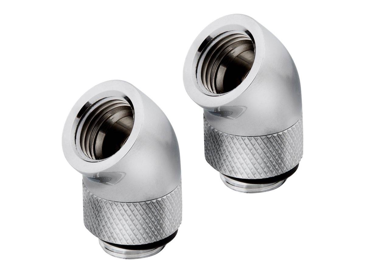 CORSAIR Hydro X Series 45° Rotary Adapter - Flüssigkühlsystemarmatur - Chrom (Packung mit 2)-0
