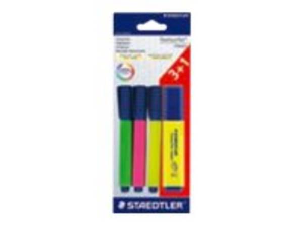 STAEDTLER Textsurfer classic - Textmarker - verschiedene Farben - Pigmenttinte - 1-5 mm (Packung mit 4)