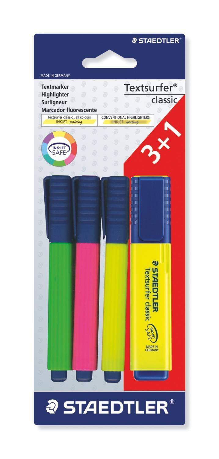 STAEDTLER Textsurfer classic - Textmarker - verschiedene Farben - Pigmenttinte - 1-5 mm (Packung mit 4)-1