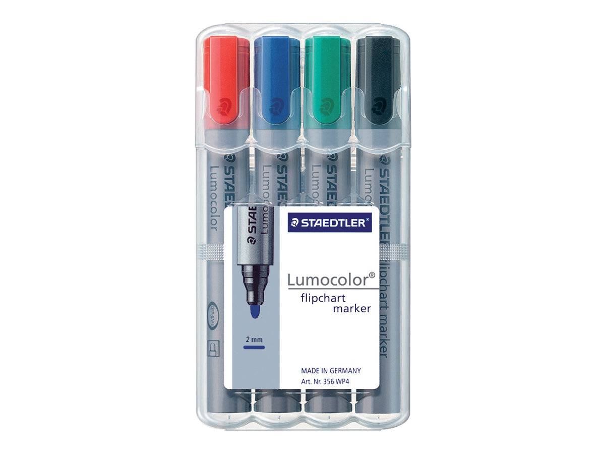 STAEDTLER Lumocolor - Marker - für Flipchart - Schwarz, Rot, Blau, Grün - wasserbasierte Tinte - 2 mm (Packung mit 4)-2