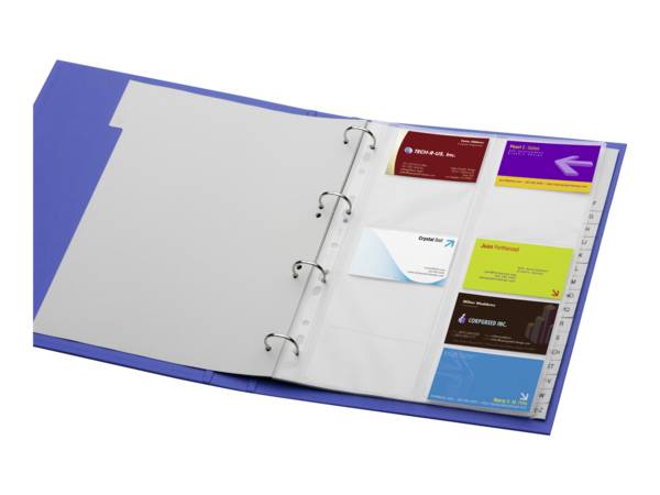 DURABLE VISIFIX - Visitenkartenseite - für 54 x 90 mm - Kapazität: 20 Karten - durchsichtig (Packung mit 10)