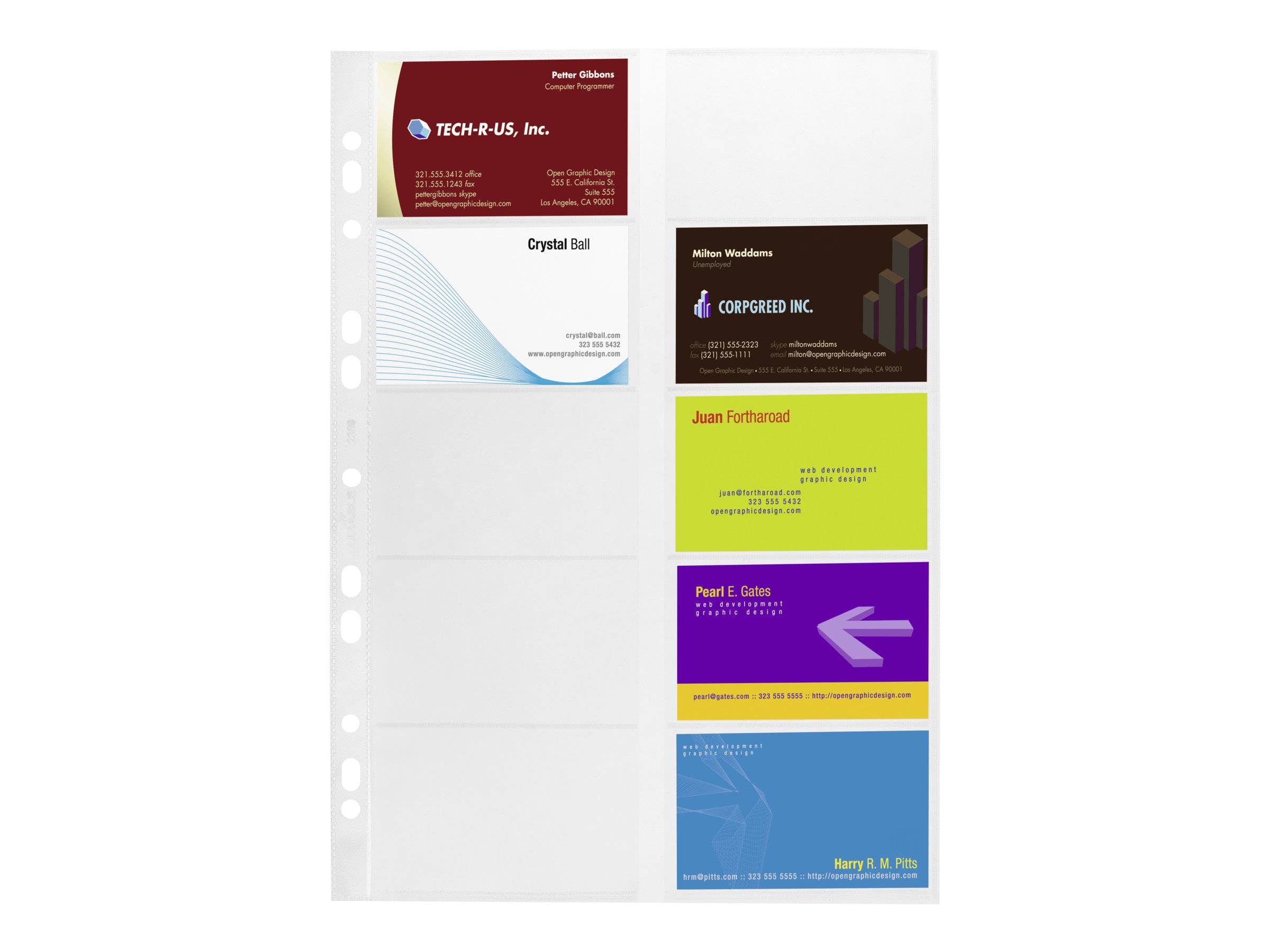 DURABLE VISIFIX - Visitenkartenseite - für 54 x 90 mm - Kapazität: 20 Karten - durchsichtig (Packung mit 10)-3