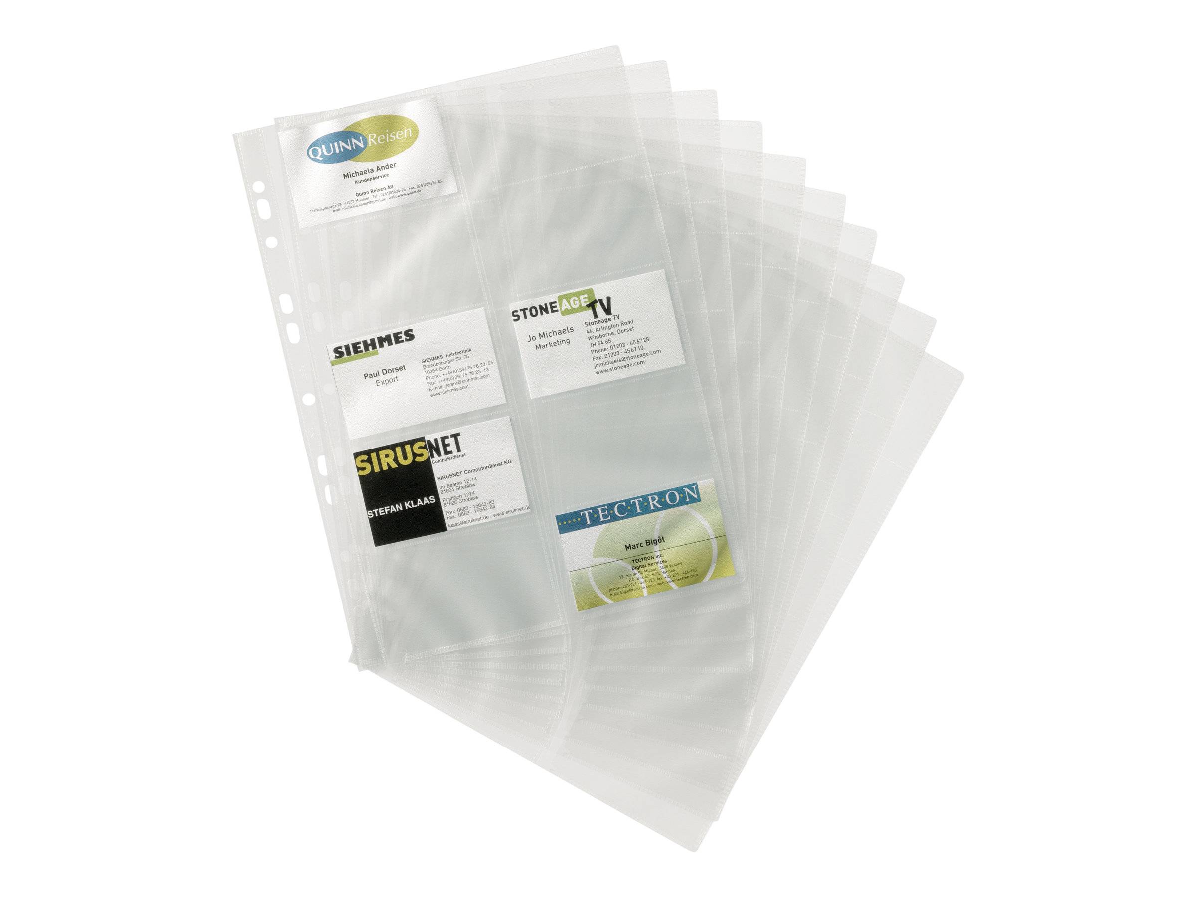 DURABLE VISIFIX - Visitenkartenseite - für 54 x 90 mm - Kapazität: 20 Karten - durchsichtig (Packung mit 10)-4