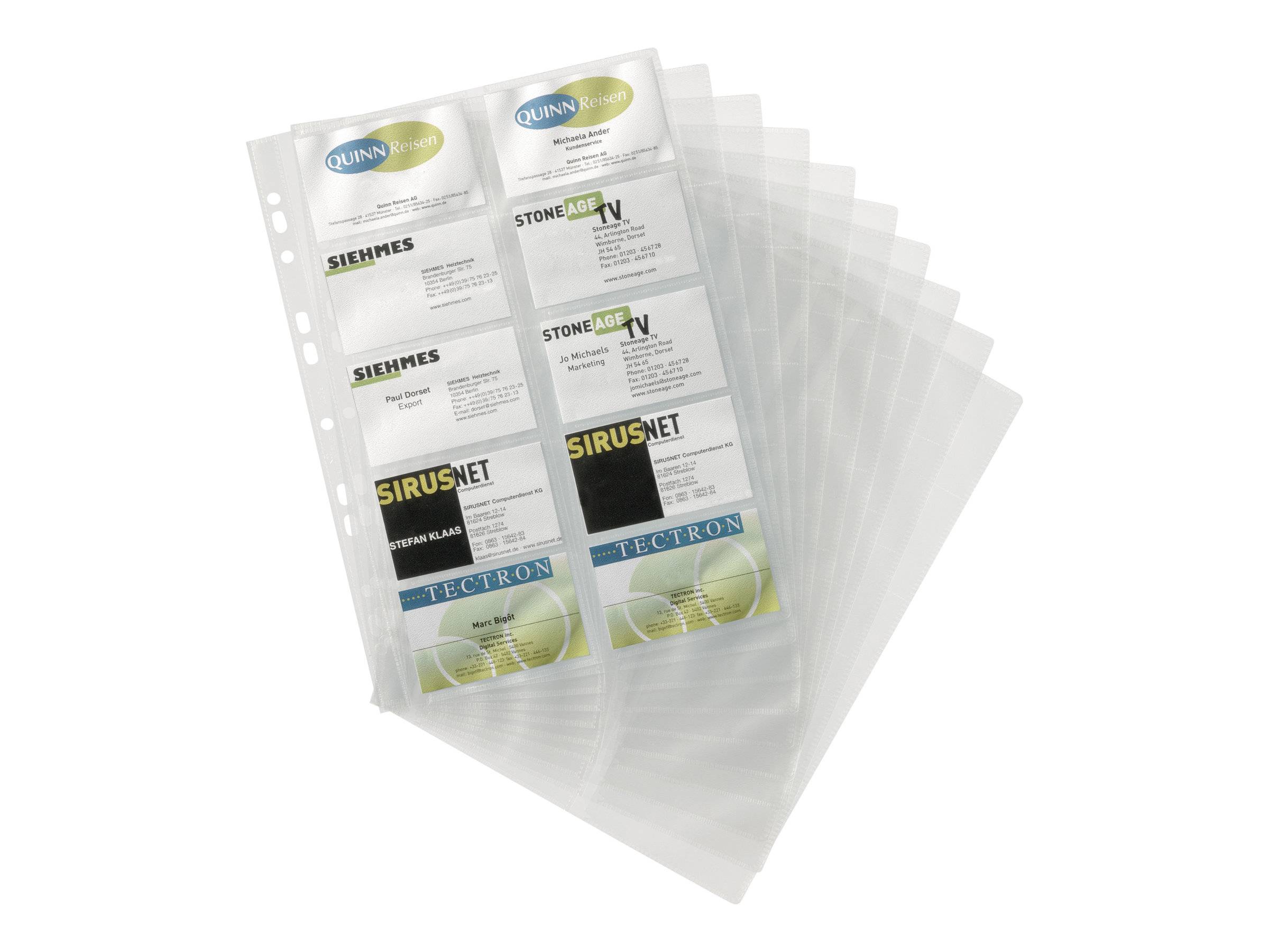 DURABLE VISIFIX - Visitenkartenseite - für 54 x 90 mm - Kapazität: 20 Karten - durchsichtig (Packung mit 10)-6