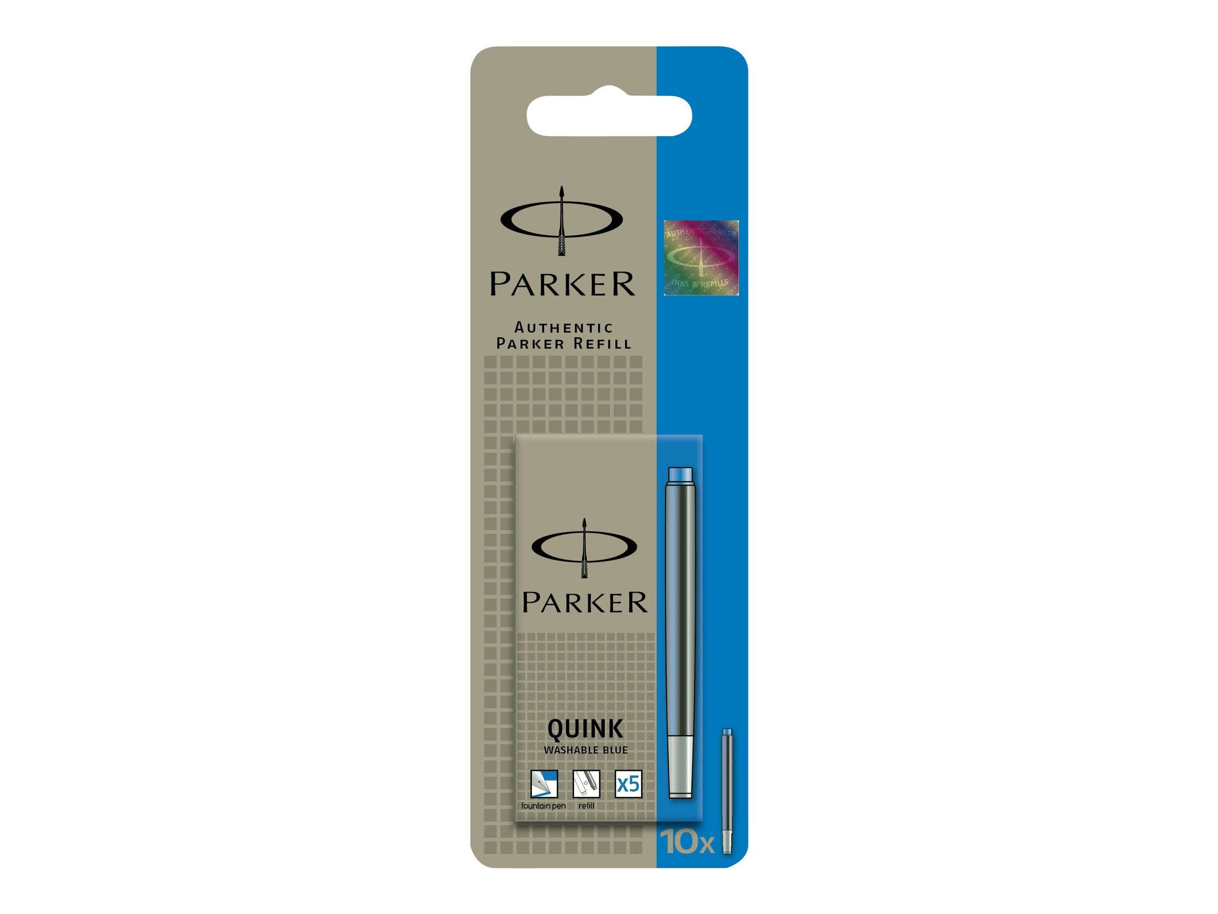 Parker Quink - Tintenpatrone - nicht dauerhaft - Königsblau (Packung mit 10)