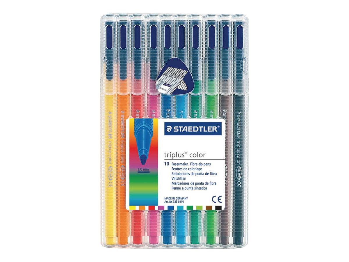 STAEDTLER triplus color - Filzstift - gemischte Farben - wasserbasierte Tinte - 1 mm (Packung mit 10)-0
