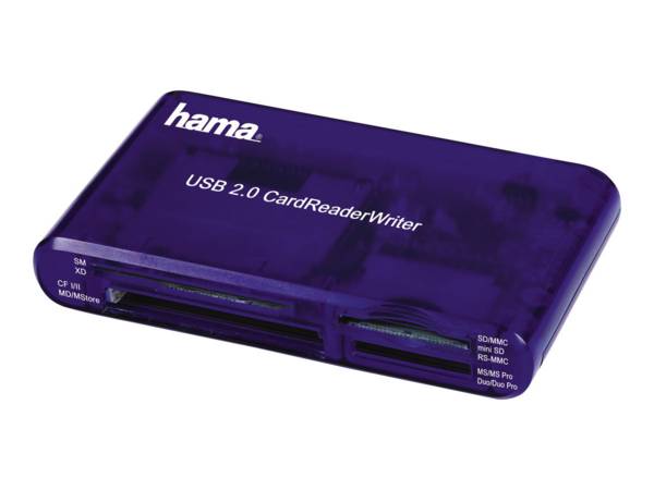 Hama USB 2.0 30 in 1 CardReaderWriter - Kartenleser - 35-in-1 (CF I, CF II, MS, MS PRO, Microdrive, MMC, SD, SM, MS Duo,