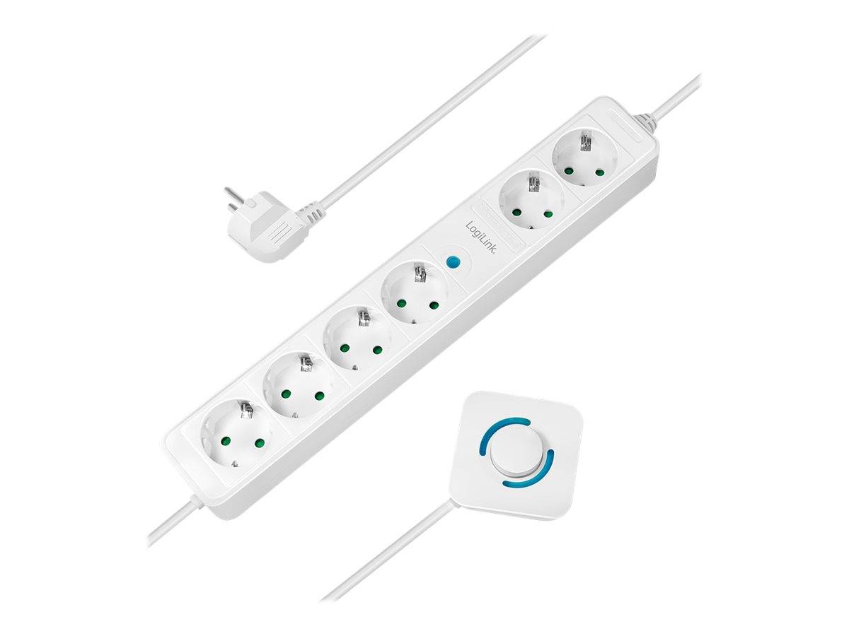 LogiLink - Steckdosenleiste - Wechselstrom 230 V - 3500 Watt - Ausgangsanschlüsse: 6 (6 x Leistungs-CEE 7/3)-0