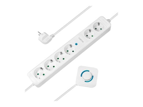 LogiLink - Steckdosenleiste - Wechselstrom 230 V - 3500 Watt - Ausgangsanschlüsse: 6 (6 x Leistungs-CEE 7/3)