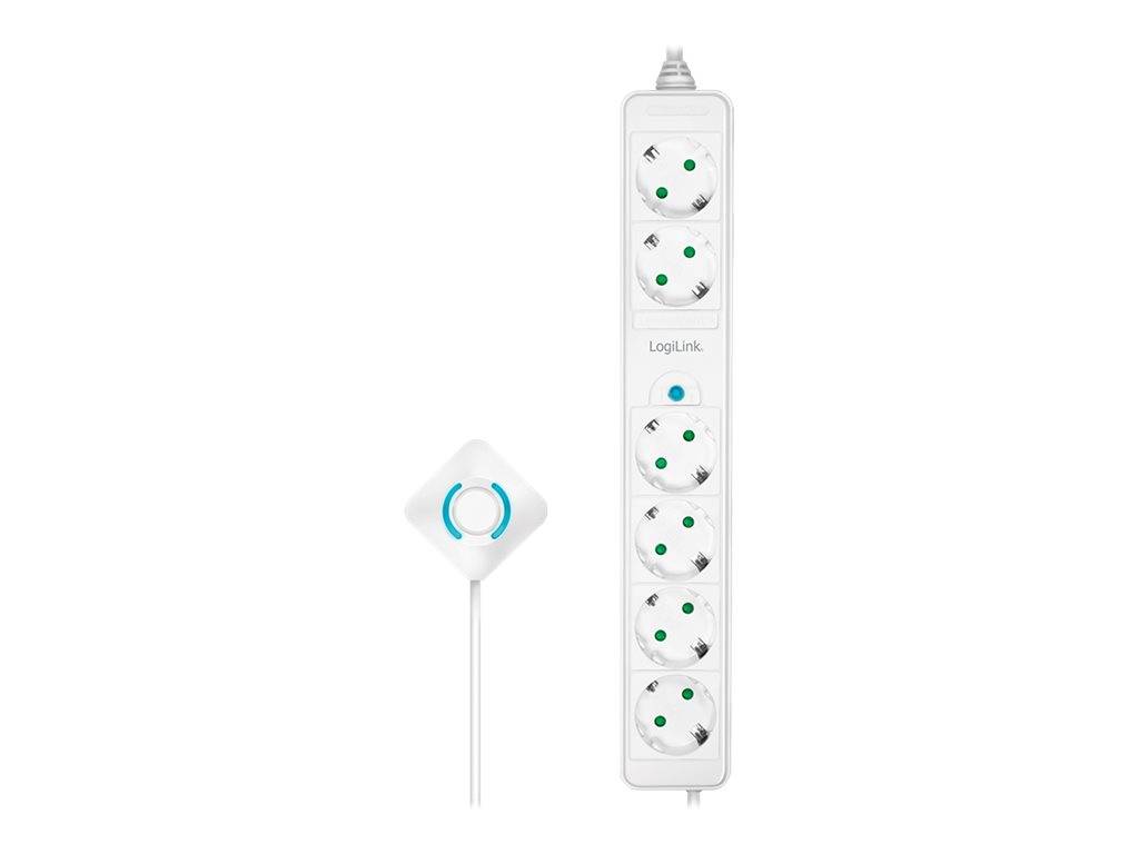 LogiLink - Steckdosenleiste - Wechselstrom 230 V - 3500 Watt - Ausgangsanschlüsse: 6 (6 x Leistungs-CEE 7/3)-1