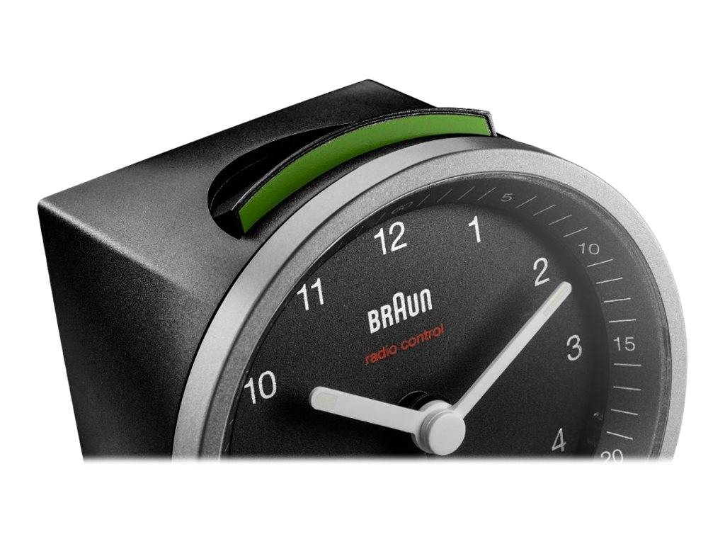 Braun Funkwecker BC07B-DCF schwarz, Quarzwecker, Rund, Schwarz, Analog, Gelb, Akku-8