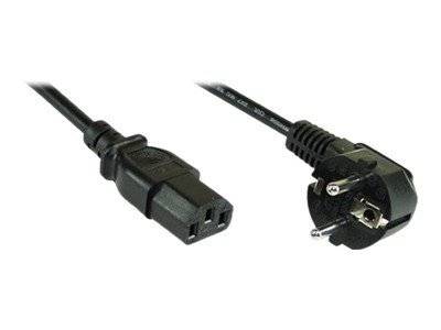 InLine® Netzkabel, Schutzkontakt gewinkelt auf Kaltgerätestecker C13, 1,5m-4
