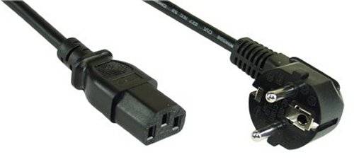 InLine® Netzkabel, Schutzkontakt gewinkelt auf Kaltgerätestecker C13, 1,5m-5