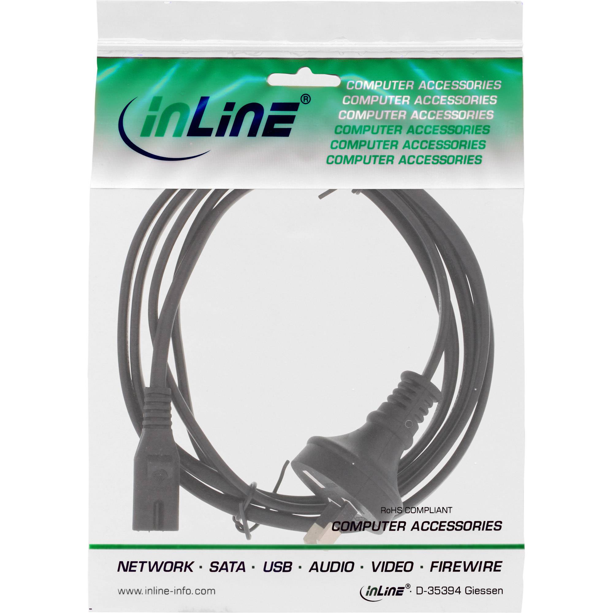 InLine® Netzkabel, Netzstecker Australien auf Euro 8 C7 Stecker, 1,8m-4