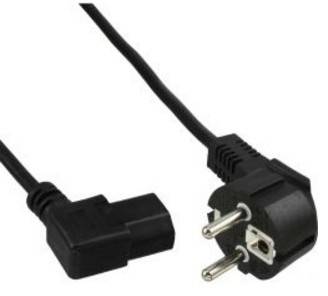 InLine® Netzkabel, Schutzk. gew. / Kaltgerätest. C13 links abgew., 5m-7
