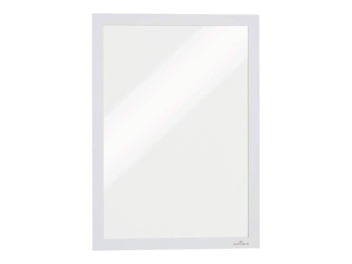 DURABLE DURAFRAME - Dokumentenhalterung - geeignet für Wandmontage, Türbefestigung - für A4 - doppelseitig - weiß (Packu-0