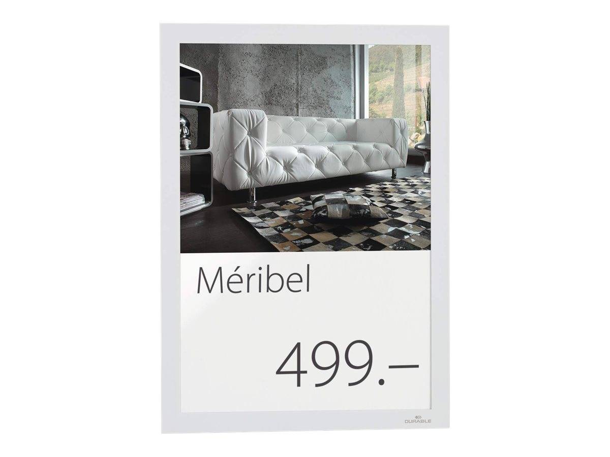 DURABLE DURAFRAME - Dokumentenhalterung - geeignet für Wandmontage, Türbefestigung - für A4 - doppelseitig - weiß (Packu-5