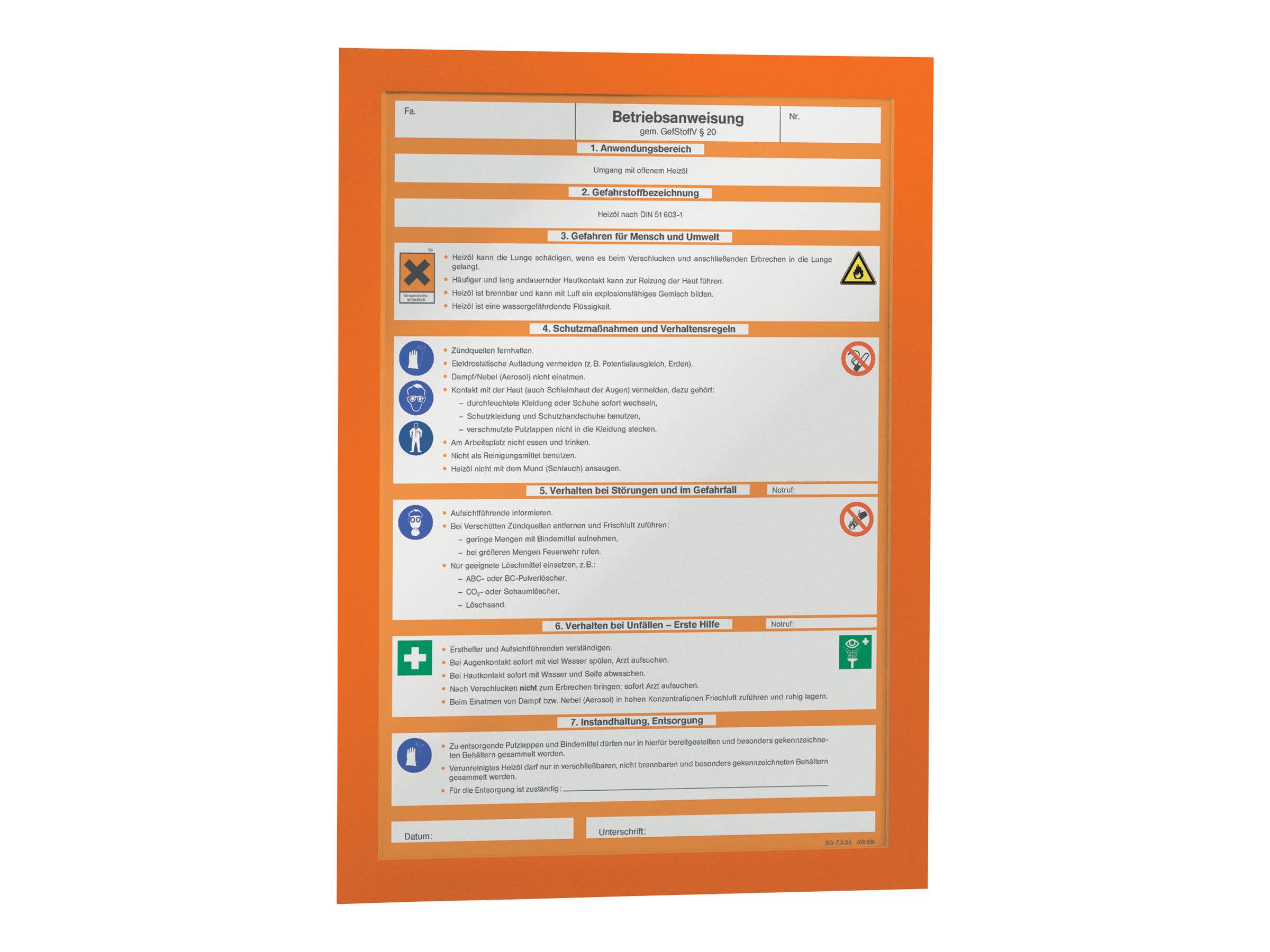 DURABLE DURAFRAME MAGNETIC - Dokumentenhalterung - für A4 - magnetisch - orange (Packung mit 5)-3