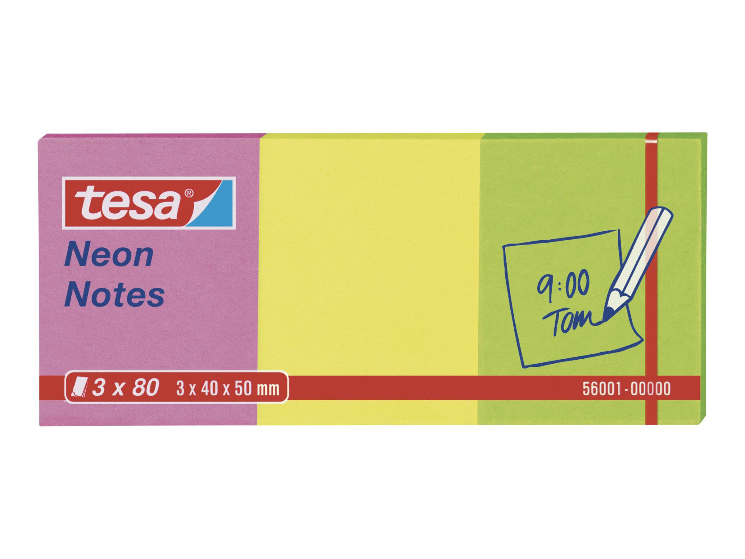 Tesa Neon - Notizen - 40 x 50 mm - 240 Blatt (3 x 80)-0