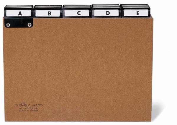 Karteiregister A-Z DIN A5 quer 5/5tlg. Presspan br-3