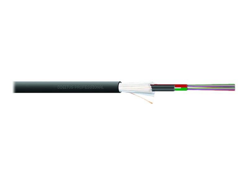 DIGITUS - Verlegekabel Innen/Außen A/I-DQ (ZN) BH 9/125µ OS2, 24 Fasern, BauPVO Dca, LSZH-5