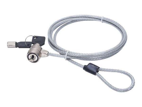 Manhattan Mobile Security Laptop Lock, Key Lock, 1.4m, Compatible with Kensington style locks, Strong Steel Cable (3mm t