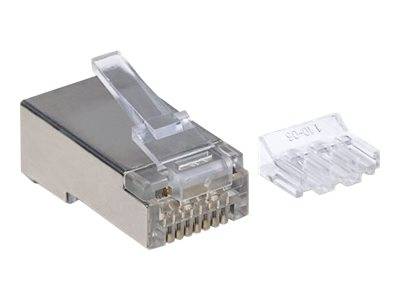 Intellinet 90er-Pack Cat6A RJ45-Modularstecker, STP, 3-Punkt-Aderkontaktierung, für Massivdraht, 90 Stecker im Becher --6