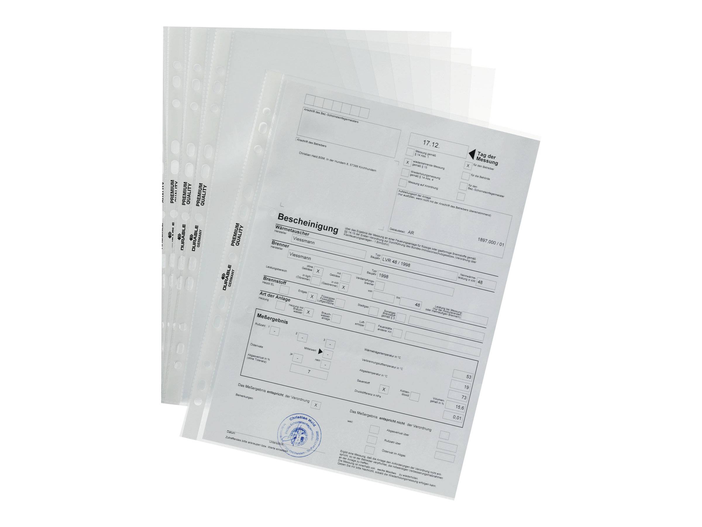 DURABLE PREMIUM - Schutzhülle - für A4 - durchsichtig (Packung mit 50)-0
