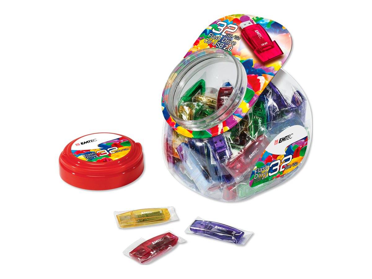 EMTEC C410 Color Mix Candy jar - USB-Flash-Laufwerk - 32 GB - USB 2.0 - Candy Re-0