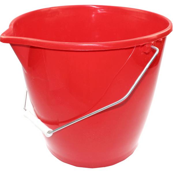 Peggy Perfect Putzeimer mit Stahlbügel, 12 Liter, rot