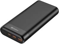 SANDBERG Powerbank 20000 mAh 74.4 Wh 3.25 A PD QC 3.0 3 Ausgabeanschlussstellen 2 x USB USB-C auf Kabel:-3