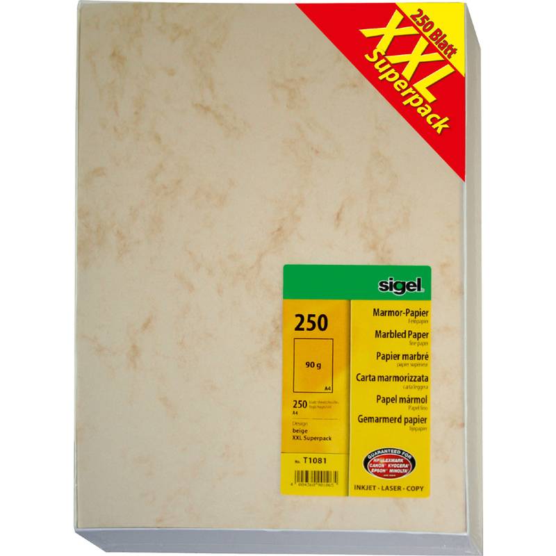 sigel Marmor-Papier "XXL Superpack", A4, 90 g/qm, Feinpapier (8201337)-0