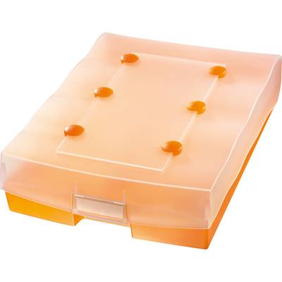 Archivbox Croco-Duo für 2500 Karten inkl. A-Z Register orange/transluzent klar