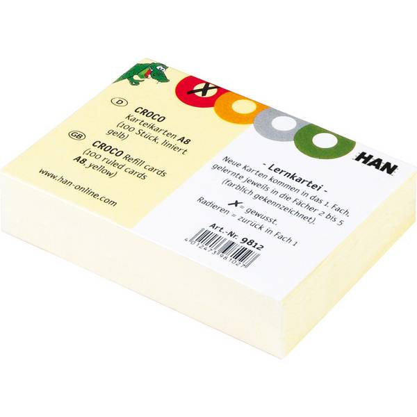 HAN Karteikarten für Lernkartei CROCO, A8 quer (81420133)