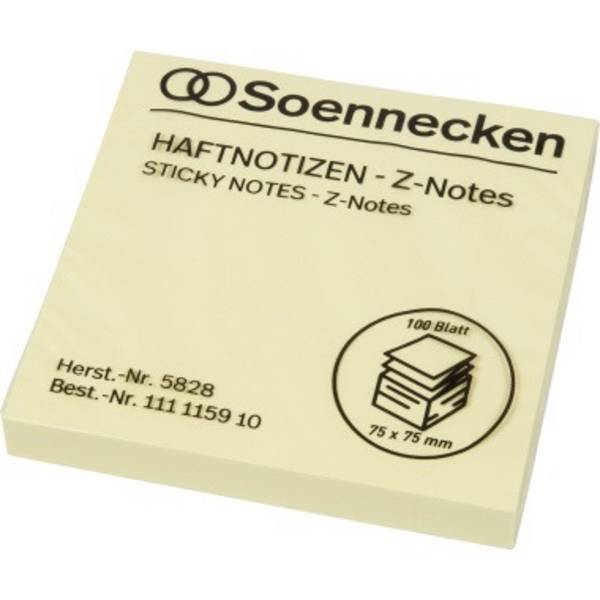 Haftnotiz Z-Notes 75x75mm 100Blatt gelb - Artikel: 111115910