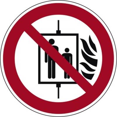 Hinweisschild Aufzug im Brandfall nicht benutzen ISO 7010 rund 200mm