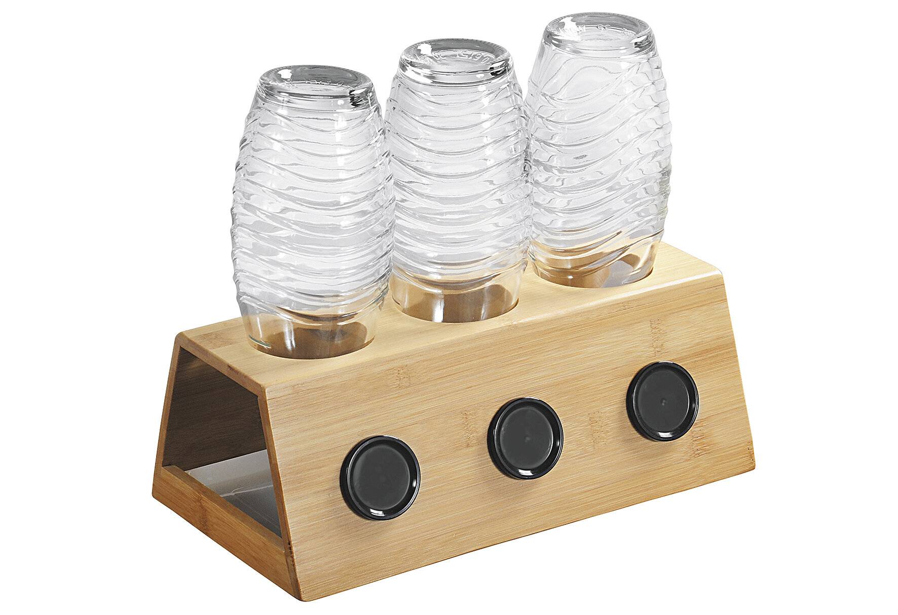 KESPER Flaschenhalter für 3 Flaschen Bambus 32x17,5x12cm-0