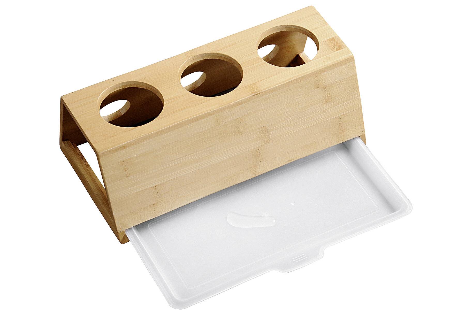 KESPER Flaschenhalter für 3 Flaschen Bambus 32x17,5x12cm-3