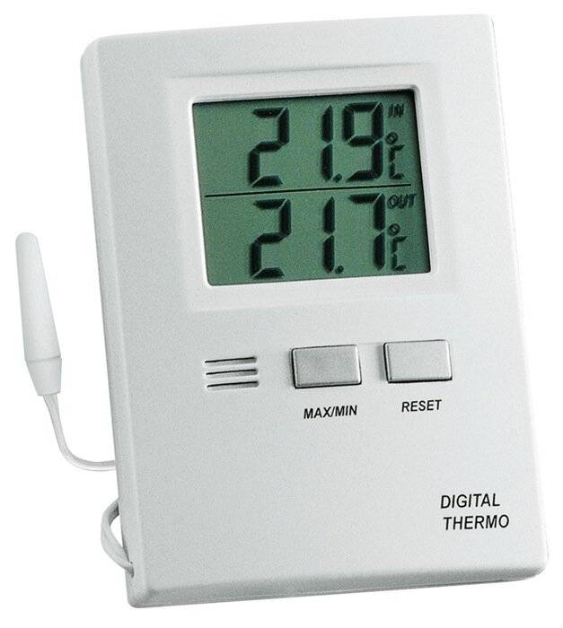 Thermometer Messber.auß.-50 b.70GradC/ in.-10 b.60GradC H85xB60xT15mm Ku.TFA-2