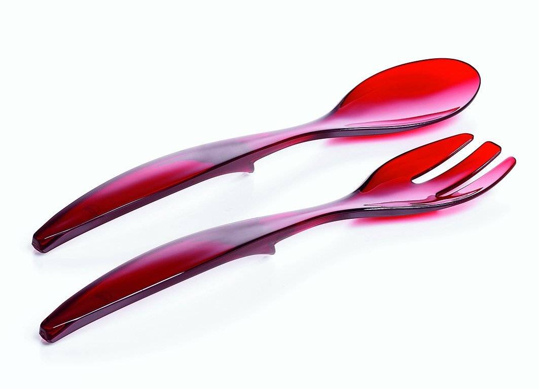 Emsa 504638 Salatbesteck, 2–teilig, Kunststoff, Länge 30 cm, Transparent, Vienna-1