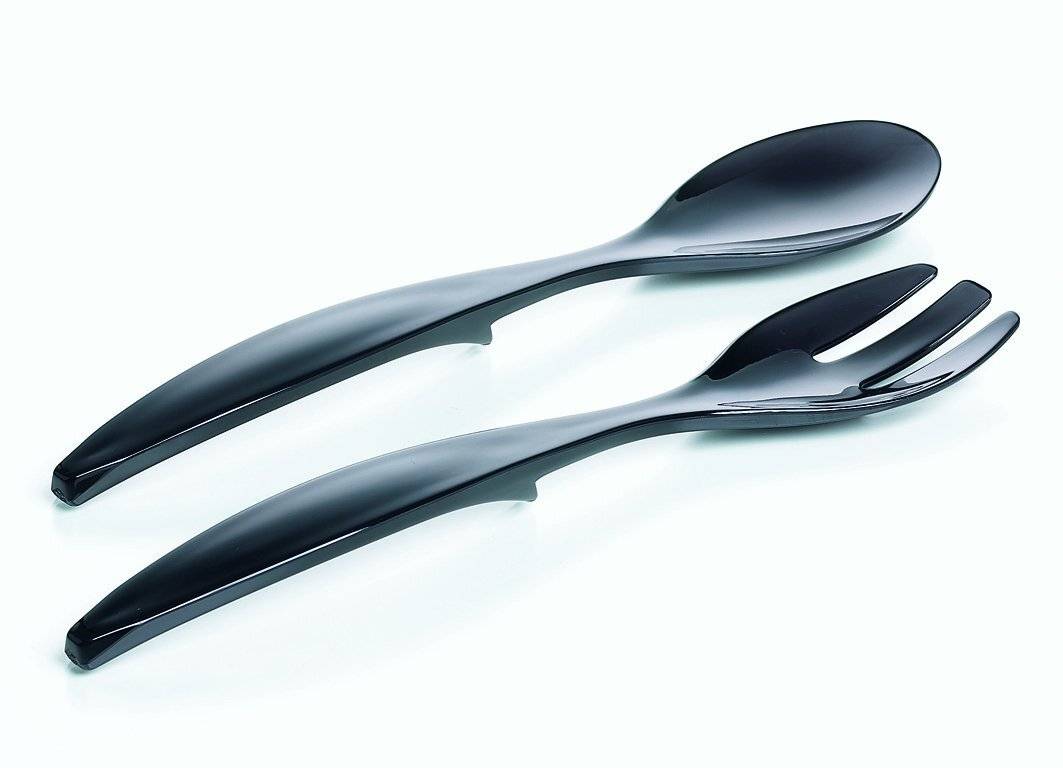 Emsa 504638 Salatbesteck, 2–teilig, Kunststoff, Länge 30 cm, Transparent, Vienna-2