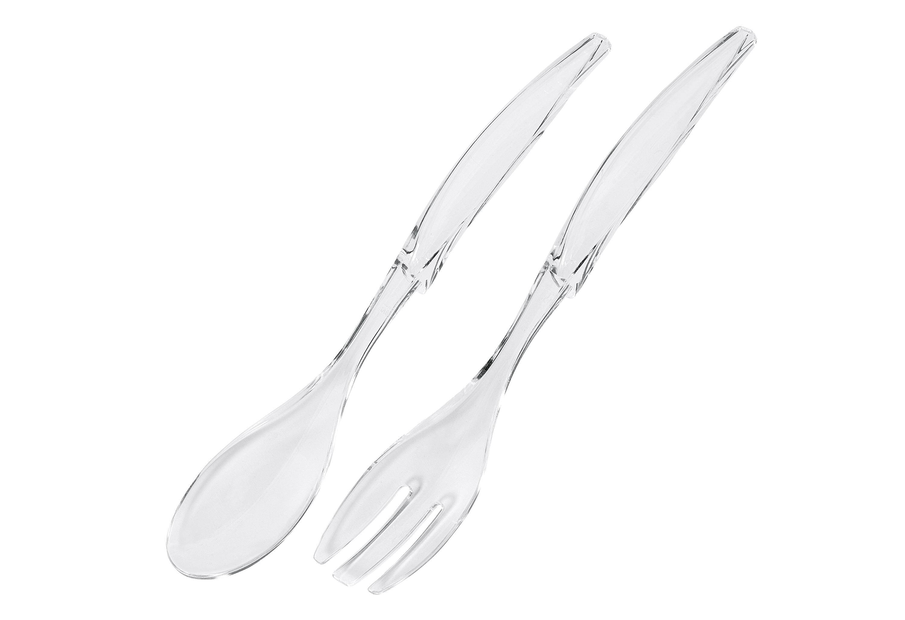 Emsa 504638 Salatbesteck, 2–teilig, Kunststoff, Länge 30 cm, Transparent, Vienna-3