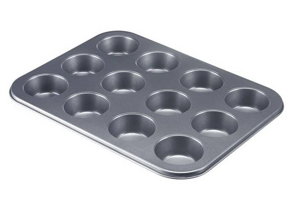 Westmark 12er Muffinbackform, Rechteckig, Stahl, Schwarz