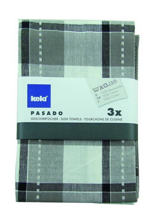 Kela Geschirrtuch Pasado 100Baumwolle grau 3tlg 65x45cm Geschirrtuch PASADO im-0