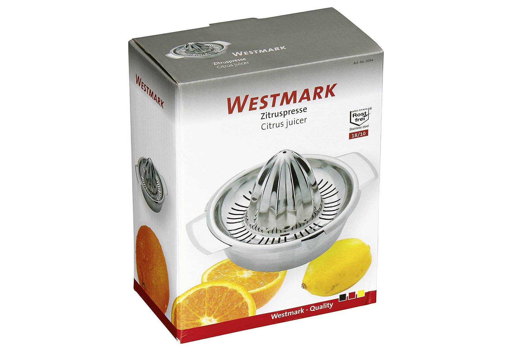 WESTMARK Zitruspresse mit Siebeinsatz Edelstahl 0,5 l Ø16,5cm-2