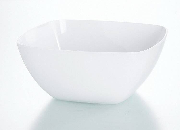 EMSA 504632 Vienna Salatschüssel weiß 26,5 cm / 4,6L, Dip-Schale, 4,6 l, Weiß, Quadratisch, 265 mm, 265 mm-0