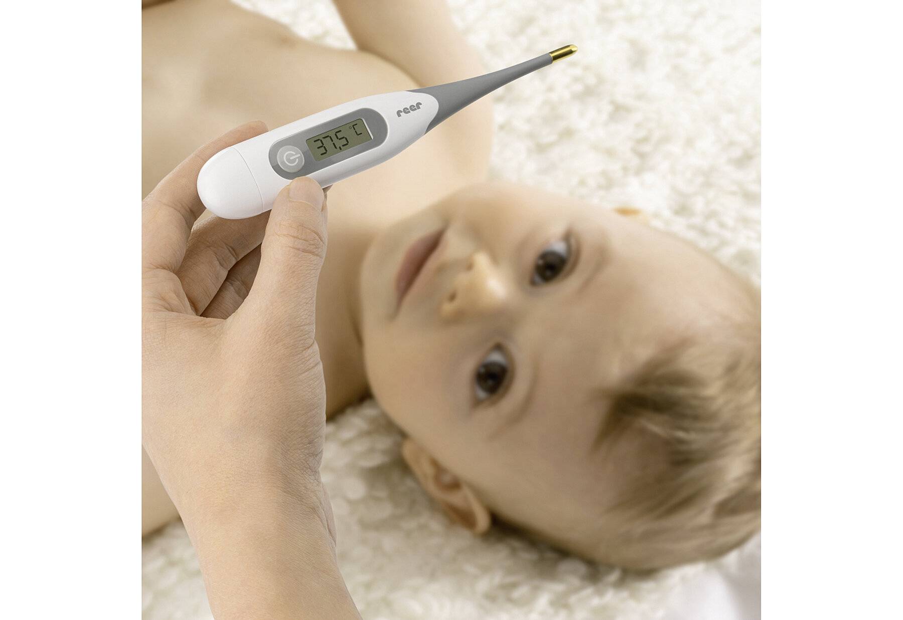 reer ExpressTemp Digitales Fieberthermometer, Messzeit 10 Sekunden, vergoldete flexible-1